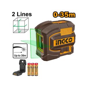 Ingco HLL156601 linijski laser sa zelenim zrakom dometa 35m i priborom