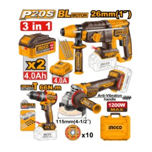 Akumulatorski set alata CKLI202598E 3/1 2×4,0Ah SUPER INGCO